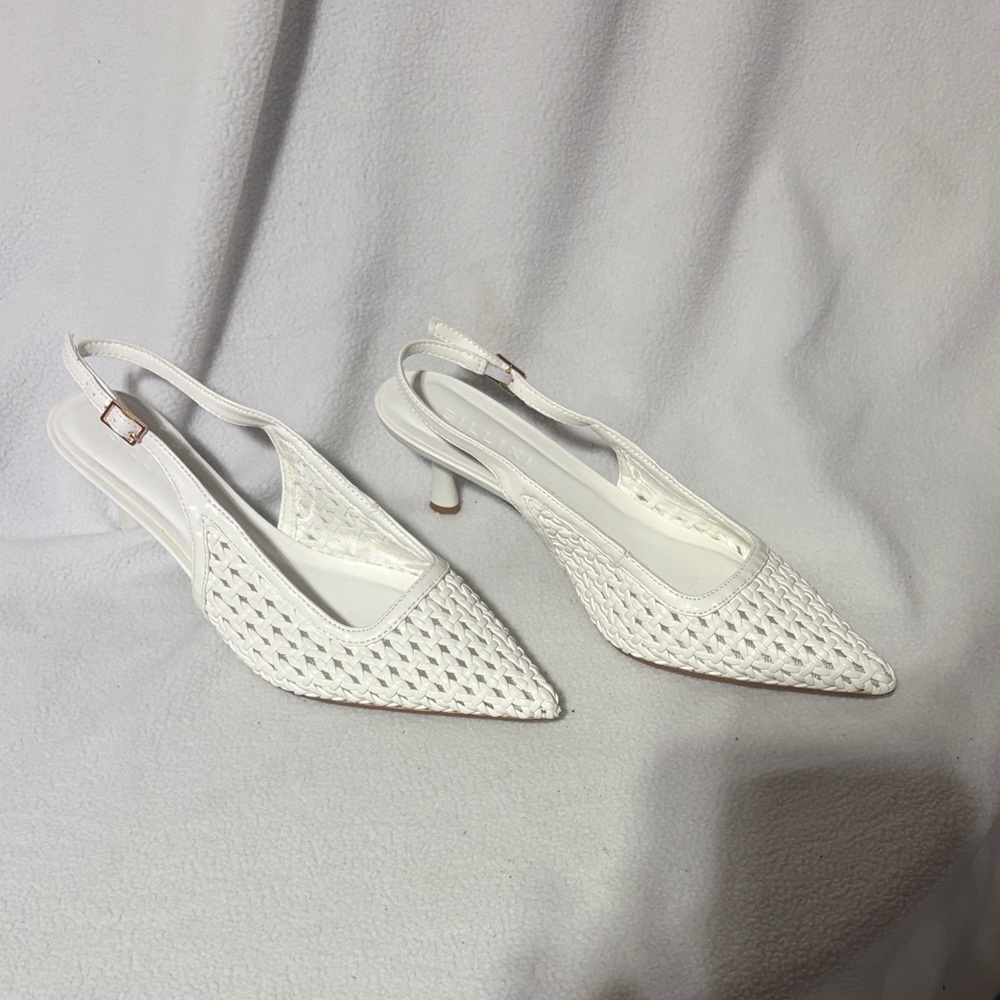 Billini Elegant White Slingback Heels